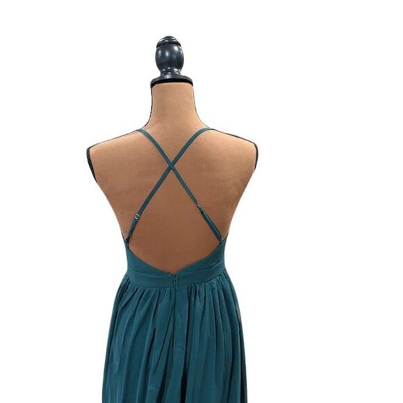 Lulus Ballroom Bliss Emerald Green Pleated Maxi Dress - Small - Picture 4 of 11
